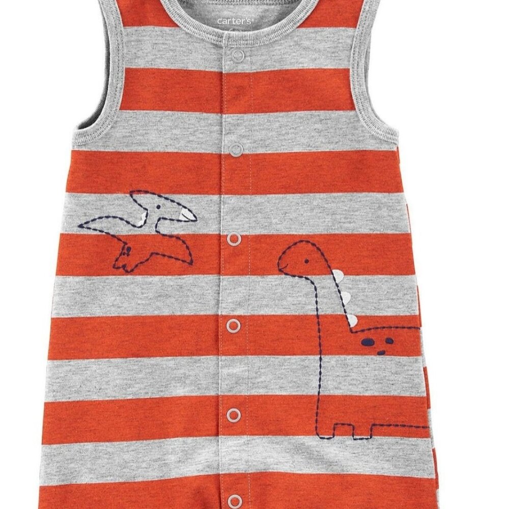 Baby Boy Carter's Dino Snap Up Romper 3 mos NWT